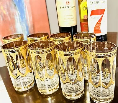 *RARE* Vintage 1960s CULVER REGENCY Highball Glasses SET OF 8/Ea. EUC MCM • $574.95