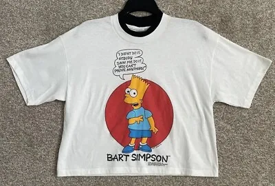 Vintage 90s The Simpsons Short Sleeve Single Stitch Cropped T-shirt Size XL USA • $24.99