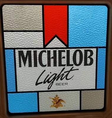 Vintage 80s Michelob Light Beer Mosiac Sign Man Cave Game Room Pub Garage Light • $124.97