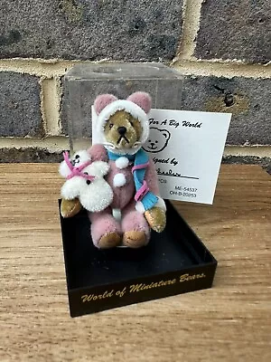 World Of Miniature Bears  Sherry  Mini Winter Bear - By Becky Wheeler. Box- Cert • £11