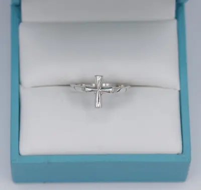 Sterling Silver Simple Cross Ring Size 5.75 Christian Catholic Religion 1.9g • $18