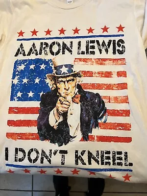 Aaron Lewis I Don’t Kneel Uncle Sam Concert Tee Tshirt Ladies Size S RARE • $30