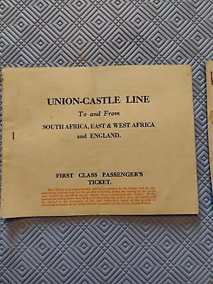 Union Castle Line Collectables X2 Used Tickets C1950. • £14.99