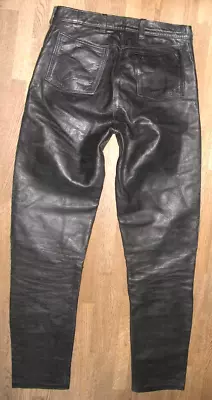 Unikat Vom Lederschneider: Men's Leather Jeans/Leather Black Approx. W29  / L33 • $53.67