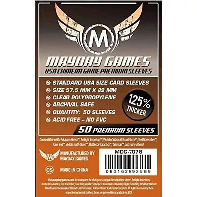 Mayday Premium 50 Clear USA Chimera Card Sleeves 57.5 X 89mm - Brand New • £4.72