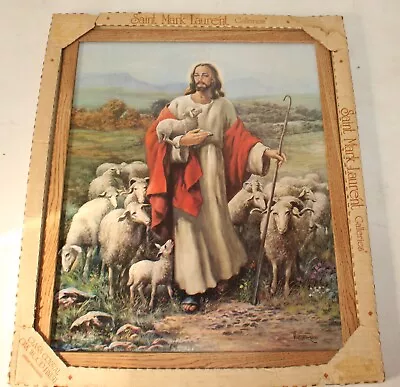 Vintage Jesus With Flock Of Sheep Framed Print Mark Laurent Galleries 17  X 21  • $44