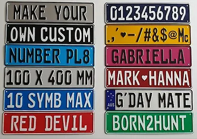 Customised Custom Made Aluminium Embossed Novelty Car Number Plates Trailers • $35