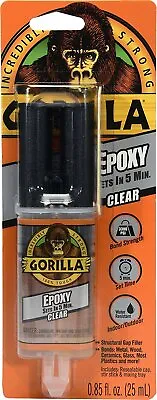 Gorilla 2 Part Epoxy 5 Minute Set.85 Ounce Syringe Clear • $9.49