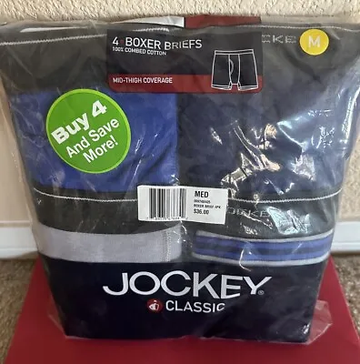 JOCKEY Classics Classic Fit 100% Cotton Boxer Briefs 4-Pack Medium 32-34 • $24.99