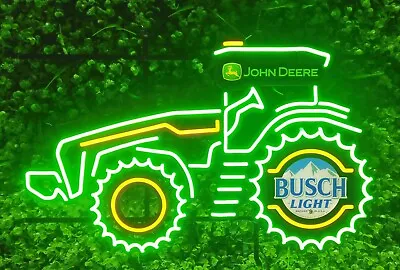 John Deere Farm Tractor Busch Light Beer LED Neon Light Lamp Sign With Dimmer • $280