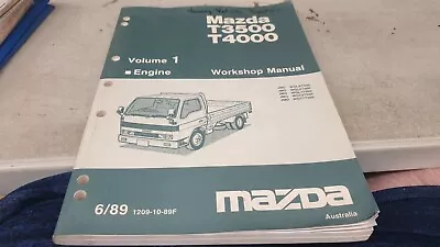 1989 MAZDA T3500 T4000 TRUCK  Factory Workshop Manual ENGINE Vol 1 • $69.95