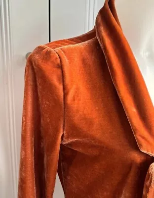 Vintage Maison Scotch Bohemian Orange Velvet Blazer UK 8-10 • £40