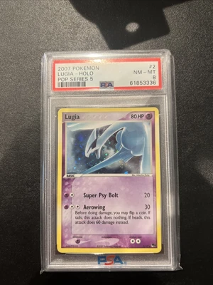 $195 • Buy 2007 Pokémon Pop Series 5 LUGIA Holo 2/17 PSA 8