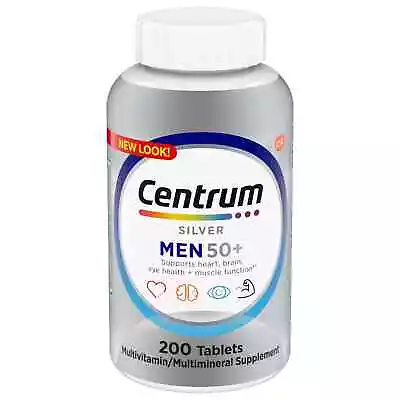 Centrum Silver Mens 50 Plus Vitamins Multivitamin Supplement 200 Count • $17.99