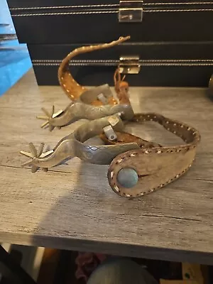 Vintage Mexican Pair Of Spurs Cowboy C E Tex 8 Point Spinners • $99.99