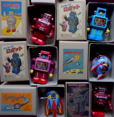 6 Vintage MIB 1990s SMALL TIN ROBOTS & SPACESHIPS Made In JAPAN + Santa - China • $10