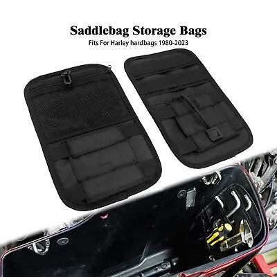 2x Organizer Saddlebag Hard Storage Bags Fits For Harley Touring Bagger 80-2023 • $18.99