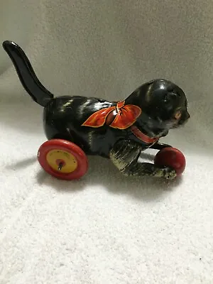 Vintage Metal Black Cat Mar Toy - Missing Ears • $15.99