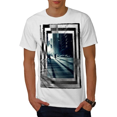 £16.99 • Buy Wellcoda Night Street City Mens T-shirt, Sunset Graphic Design Printed Tee