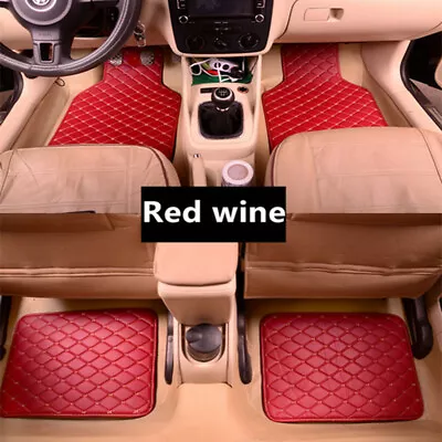 4x Car PU Leather Floor Mats Front Rear Carpet Non-slip For Interior Accessories • $38.60