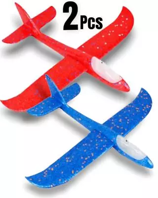 2x Plane Kids Gift Foam Glider Fly Aeromodelo Foam Aeroplane Hand Throw Airplane • £10.99