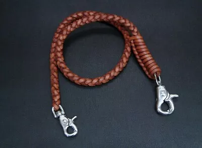 Handmade Wallet Chain - Biker Chain Genuine Leather Cognac 8 Mm • $32