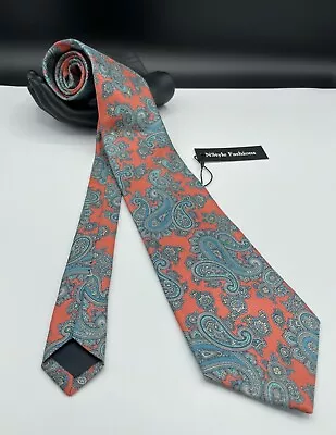 VAN HEUSEN Men's 100% Silk Neck Tie ~ Pink ~ Paisley ~ Made In The USA! • $14.99