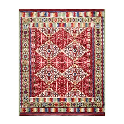 8'1  X 11'3  Authentic Mohawk Home Medallion 100% Wool Area Rug Red Made In USA • $699.99