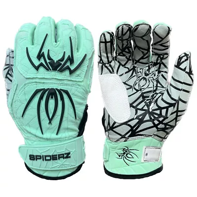 Spiderz 2024 Hybrid Adult Baseball/Softball Batting Gloves - Mint/Black - Medium • $34.99