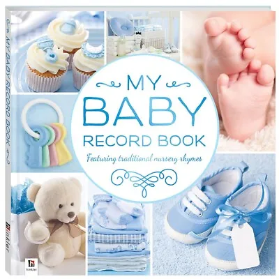 My Baby Record Book Hardcover Nursery Rhymes Keepsake Gift Kid Blue Boy Hinkler • $37.61