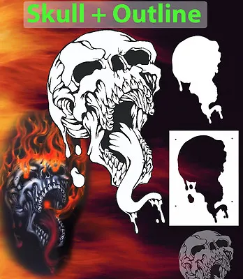 Mini Skull 7 Special Two Layer Airbrush Stencil Spray Vision Template Air Brush • $18.99