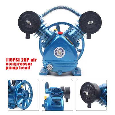 1 Stage 2HP 2 Cylinder Pneumatic Air Compressor Motor Air Pump Head 115PSI 1500W • $135