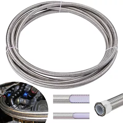 1m 6AN Fuel Line Hose AN6 5/16  Stainless Steel Braided Fuel Hose Durable MoEZg • $14.89
