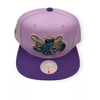 Mitchell & Ness Charlotte Hornets Violet Views Adjustable Snapback Hat Cap • $38.99