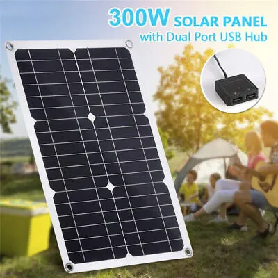 $15.34 • Buy 300W Solar Panel Kit Complete 12V USB With 30A Controller Solar Cells For Car