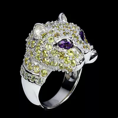 Marquise Amethyst Sapphire Gemstone 925 Sterling Silver Tiger Jewelry Ring Size  • $0.99