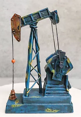 Western Rustic Blue Vintage Nodding Donkey Pumpjack Oil Derrick Rig Figurine • $34.99