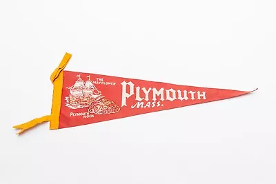 Vintage Plymouth Massachusetts Souvenir Felt Pennant 17  • $9.49