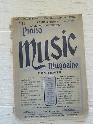 Antique 1901 Piano Music Magazine #11 J.W. Pepper 1/1 On Ebay.  • $42