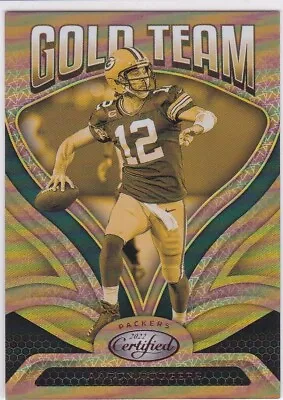 AARON RODGERS #'d 187/249 SP Certified Football GOLD TEAM Insert Card PACKER JET • $1.30