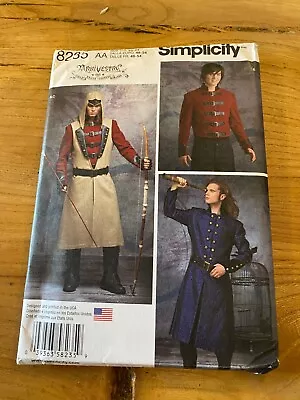 New SIMPLICITY Men's COAT Jacket Vest HOOD Costume Sewing Pattern US  38-44 8235 • £9.99