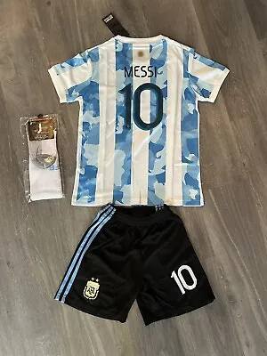 New Lionel Messi 2021 Argentina Copa American Jersey Youth (ages 6-7)  Size 24 • $49.99