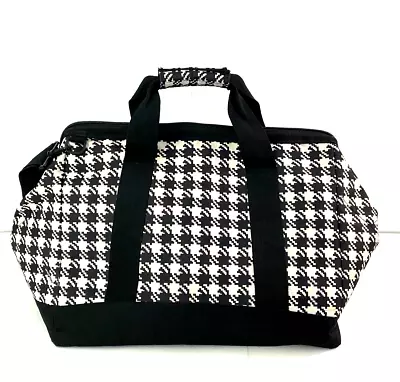 REISENTHEL Traveling Weekender Carry On Overnight Bag Black White Houndstooth • $29.97