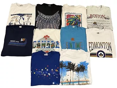 Vintage Bundle Of 10 Destination T Shirts - Vintage Tee Lot - Various Sizes • $16.55