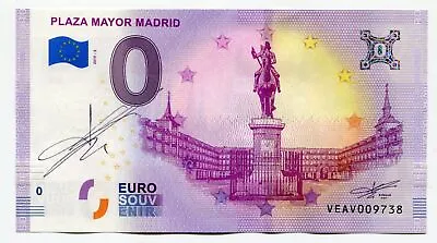 £55.95 • Buy 2019 Plaza Mayor Madrid 0 Euro Souvenir Note Original Signature Richard Faille