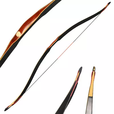 55'' Traditional Longbow Recurve Bow Wooden Archery Hunting Target 20-50lbs • $147.95