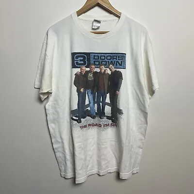 Vintage Three Doors Down Tour Shirt Mens Size XL White Double Sided Graphic • $31