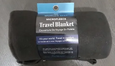 *NEW* World's Best Cozy-Soft Microfleece Travel Blanket 50 X 60 Inch Black • $12.99