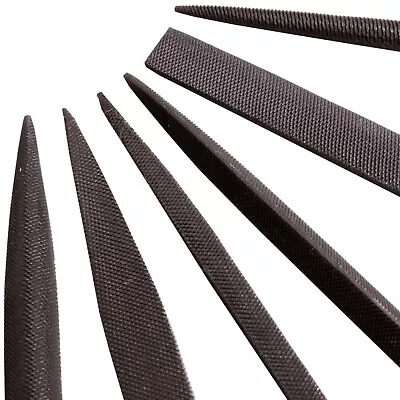 £7 • Buy 6Pc BEARING STEEL WARDING FILE SET Precise Metal Working Round Square Flat Point