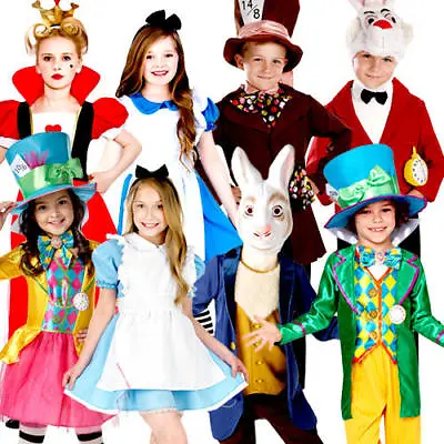 Alice In Wonderland Kids Story Fairytale World Book Day Child Childrens Costumes • £12.99